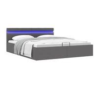 vidaXL Bedframe met opslag hydraulisch LED kunstleer grijs 160x200 cm 285556 Gris G