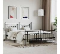 vidaXL Cadre de lit métal avec tête de lit-pied de lit noir 180x200 cm 353559