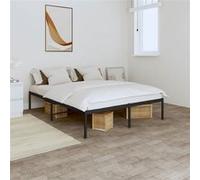 vidaXL Bedframe metaal zwart 140x200 cm350847 Noir G