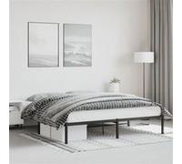 Vidaxl Cadre De Lit Métal Noir 180x200 Cm Noir