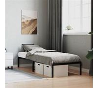 vidaXL Cadre de lit simple avec sommier à lattes et pied métal noir 80x200 cm
