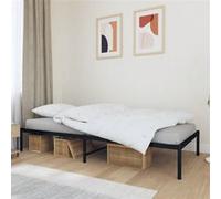 Vidaxl Cadre De Lit Métal Sans Matelas Noir 90x200 Cm Noir