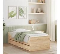 Vidaxl Cadre De Lit Sans Matelas Chêne Sonoma 75x190 Cm