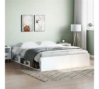 vidaXL Cadre de lit 3203866 - 150 x 200 cm - sans matelas - Blanc