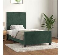Bedframe zonder matras 100x200 cm fluweel donkergroen3125620