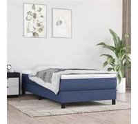 vidaXL Bedframe zonder matras 100x200 cm stof blauw3120498 Bleu G