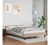 Vidaxl Cadre De Lit Avec Tête De Lit Cappuccino 120x190 Cm Similicuir