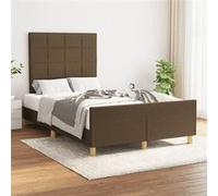 vidaXL Bedframe zonder matras 120x190 cm stof donkerbruin3270516 Marron G