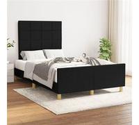 vidaXL Bedframe zonder matras 120x200 cm stof zwart3125043 Noir G