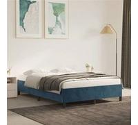 vidaXL Bedframe zonder matras 140x200 cm fluweel donkerblauw347328 Bleu G