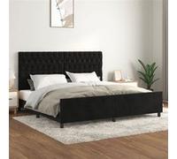 vidaXL Bedframe zonder matras 200x200 cm fluweel zwart3125960 Noir G