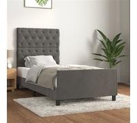 Vidaxl Cadre De Lit Sans Matelas Gris Foncé 80x200 Cm Velours Gris
