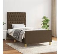vidaXL Bedframe zonder matras 90x190 cm stof donkerbruin3125263 Marron G