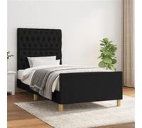 Bedframe zonder matras 90x200 cm stof zwart3125270
