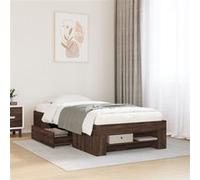 Vidaxl Cadre De Lit Sans Matelas Chêne Marron 75x190cm Bois Ingénierie Marron