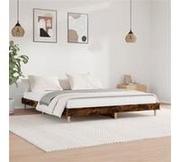 vidaXL Cadre de lit sans matelas 140x200 cm chêne fumé en bois d'ingénierie marron