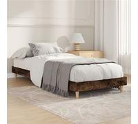 Vidaxl Cadre De Lit Chêne Fumé 75x190 Cm Bois D'ingénierie Marron