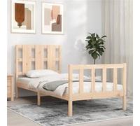 Vidaxl Cadre De Lit Et Tête De Lit 100x200 Cm Bois Massif Multicolore
