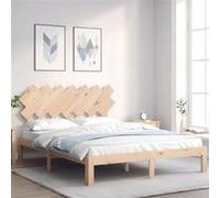 Vidaxl Cadre De Lit Avec Tête De Lit 140x190 Cm Bois Massif Marron