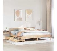 vidaXL Bedframe zonder matras massief grenenhout 200x200 cm3301737 Marron G