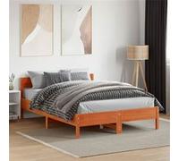 Vidaxl Cadre De Lit Avec Tête De Lit Cire Marron 120x190cm Bois De Pin Marron