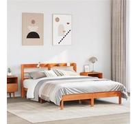 vidaXL Cadre de lit sans matelas cire marron 150x200cm bois pin massif Marron