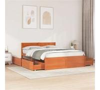 vidaXL Bedframe zonder matras massief grenenhout wasbruin 160x200 cm3282344 Marron G