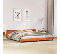 Vidaxl Cadre De Lit Et Tête De Lit Cire Marron 200x200 Cm Bois De Pin Multicolore