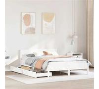 Vidaxl Cadre De Lit Sans Matelas Blanc 120x190 Cm Bois De Pin Massif Blanc