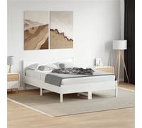 vidaXL Lit en bois massif sans matelas Blanc 120x200 cm pin