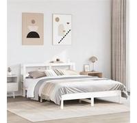 Vidaxl Cadre De Lit Sans Matelas Blanc 140x200 Cm Bois De Pin Massif Blanc