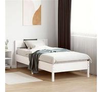 Vidaxl Cadre De Lit Et Tête De Lit Blanc 100x200 Cm Bois De Pin Massif Multicolore