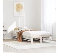 Vidaxl Cadre De Lit Sans Matelas Blanc 100x200 Cm Bois De Pin Massif Blanc