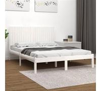 vidaXL Bedframe zonder matras massief grenenhout wit 200x200 cm3104434 Blanc G