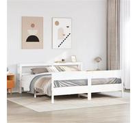 vidaXL Bedframe zonder matras massief grenenhout wit 200x200 cm3306175 Blanc G