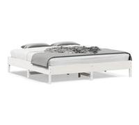 vidaXL Cadre de lit 200x200 cm sans matelas en bois massif de pin blanc