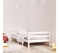 vidaXL Bedframe zonder matras massief grenenhout wit 75x190 cm821640 Blanc G