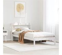 vidaXL Bedframe zonder matras massief grenenhout wit 90x190 cm3306528 Blanc G