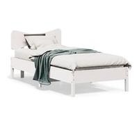 vidaXL Bedframe zonder matras massief grenenhout wit 90x190 cm3328254 Blanc G