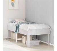 vidaXL Bedframe zonder matras massief grenenhout wit 90x190 cm855742 Blanc G