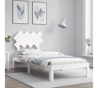 vidaXL Bedframe zonder matras massief grenenhout wit 90x200 cm3193712 Blanc G
