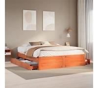 vidaXL Bedframe zonder matras met lades grenenhout wasbruin 180x200 cm3308797 Marron G