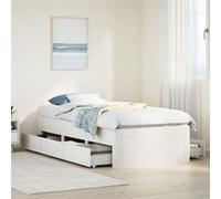 Vidaxl Cadre De Lit Sans Matelas Avec Tiroirs 90x190 Cm Bois De Pin Marron