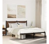 vidaXL Bedframe zonder matras metaal bruin eikenkleurig 150x200 cm4007767 Marron G