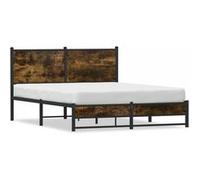vidaXL Bedframe zonder matras metaal gerookt eikenkleurig 140x190 cm4007832 Marron G
