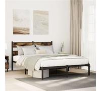 vidaXL Bedframe zonder matras metaal gerookt eikenkleurig 150x200 cm4017055 Marron G