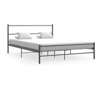 Cadre De Lit Gris Métal 140 X 200 Cm Gris