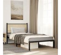 Vidaxl Cadre De Lit En Métal Sans Matelas Chêne Sonoma 107x203 Cm