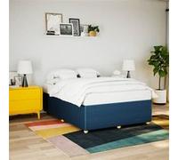 Vidaxl Cadre De Lit Sans Matelas Bleu 140x190 Cm Tissu Bleu