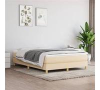 vidaXL Bedframe zonder matras stof crÃmekleurig 140x200 cm3120619 Beige G